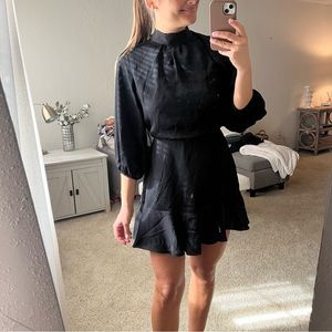 Vici Call Me Angel Textured Satin Dress - Black (Small) - **NEVER WORN
